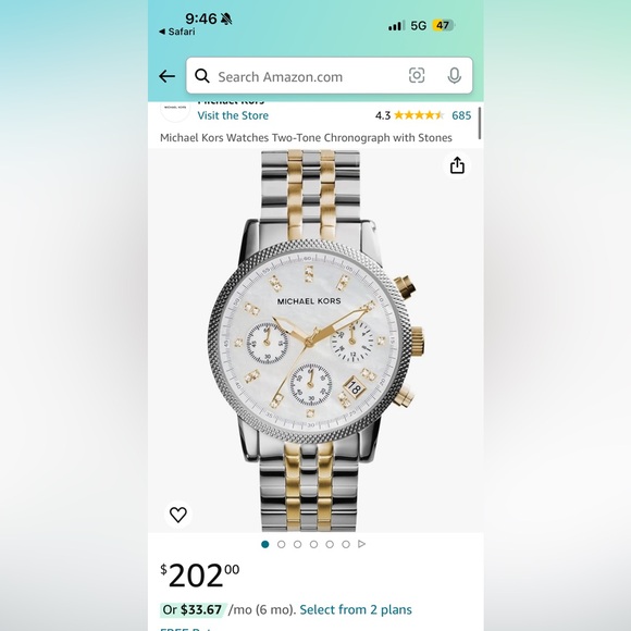 Michael Kors two tone watch - Picture 1 of 7